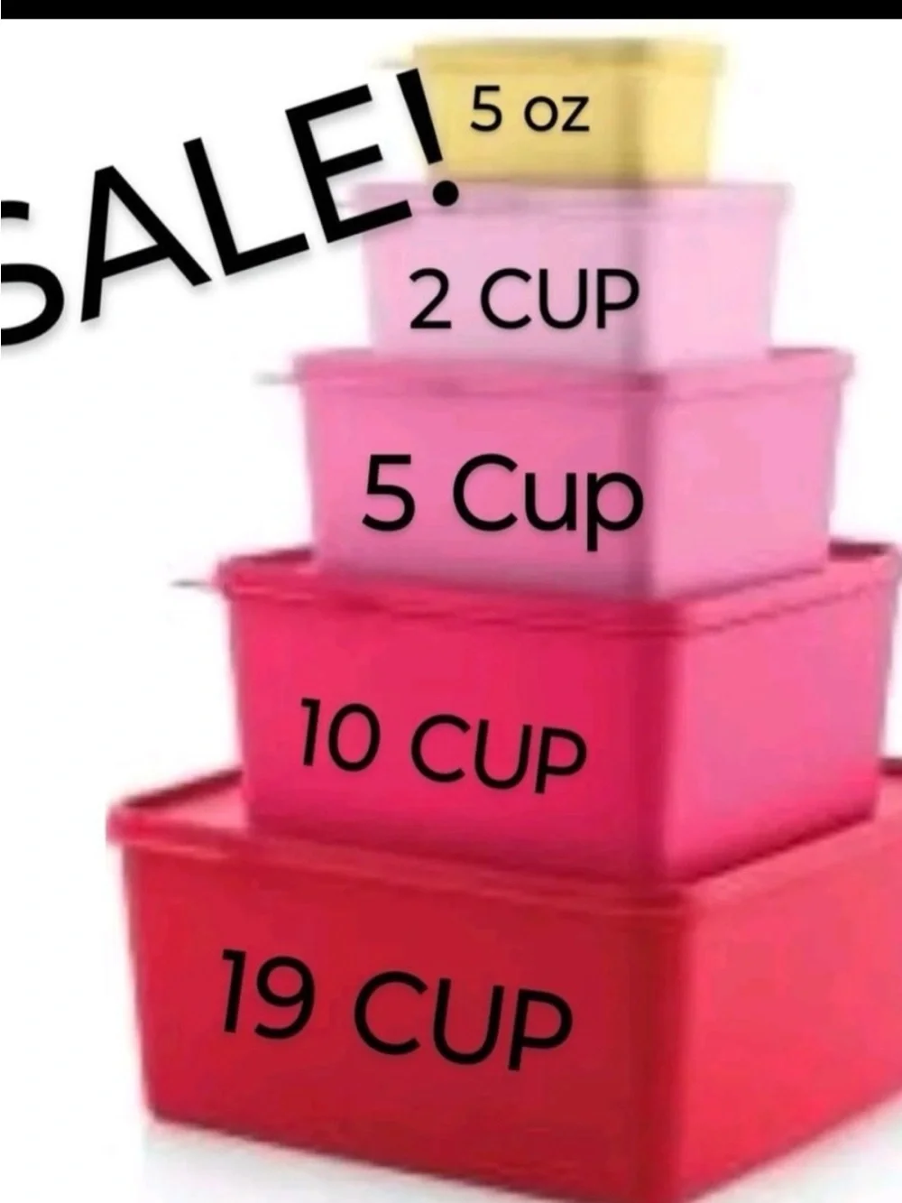 Tupperware Keep Tabs 5-Piece Nesting Square Container Set